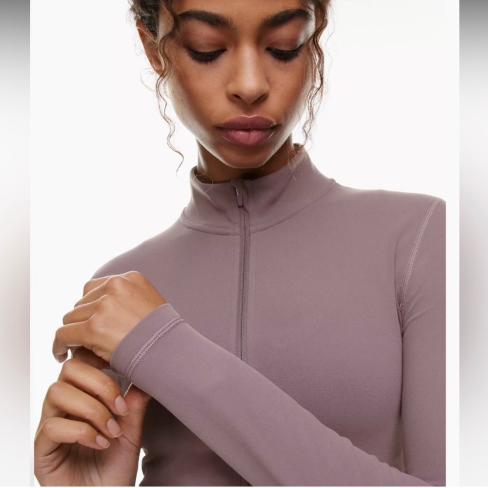 Aritzia Mauve Zip-Front Mock Neck Jacket